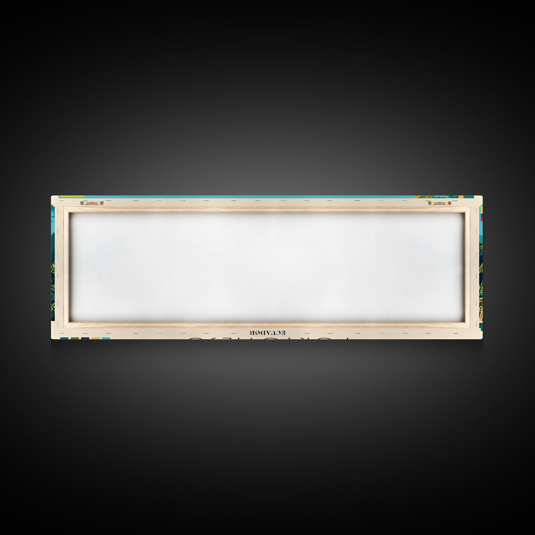 Portoviejo, Ecuador Panoramic Canvas Print, Portoviejo, Ecuador Painting, Ecuador Art, Portoviejo Travel Poster, Travel Art, Guest Room Painting