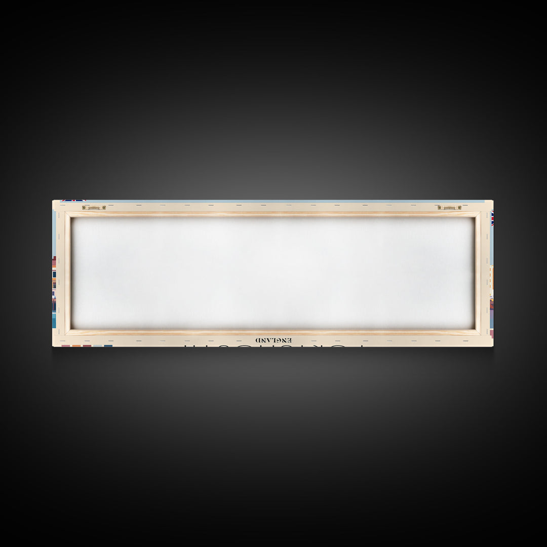 Portsmouth, England Panoramic Canvas Print, Portsmouth, England Painting, England Art, Portsmouth Travel Poster, Travel Art, Vacation Gift