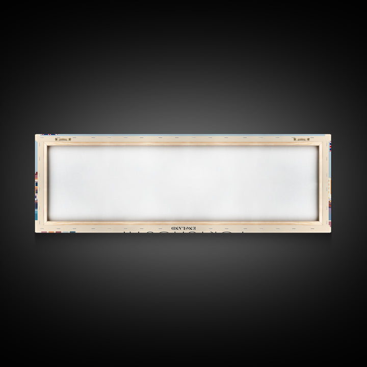 Portsmouth, England Panoramic Canvas Print, Portsmouth, England Painting, England Art, Portsmouth Travel Poster, Travel Art, Vacation Gift