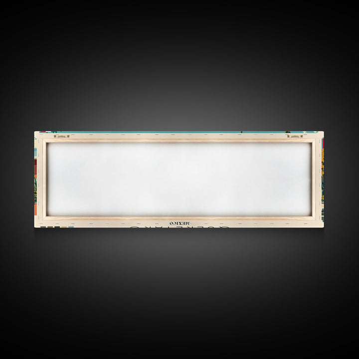 Queretaro, Mexico Panoramic Canvas Print, Queretaro, Mexico Painting, Mexico Art, Queretaro Travel Poster, Travel Art, Living Room Painting