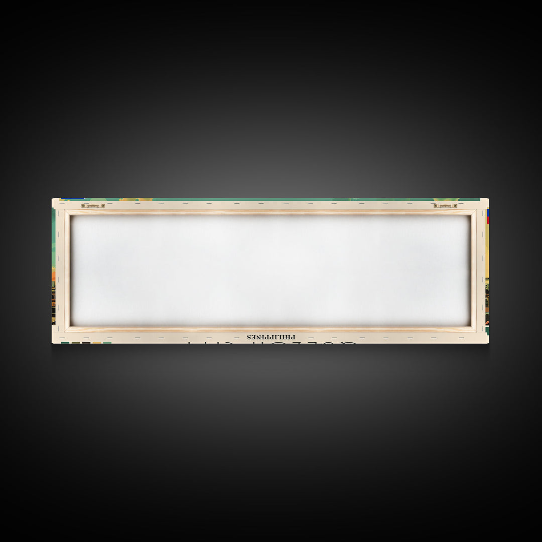 Quezon City, Philippines Panoramic Canvas Print, Quezon City, Philippines Painting, Philippines Art, Quezon City Travel Poster, Travel Art, Guest Room Painting