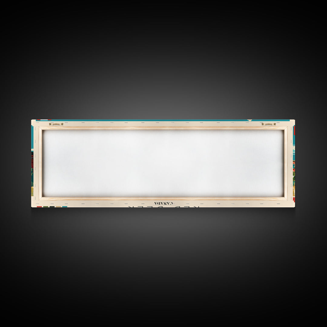 Red Deer, Canada Panoramic Canvas Print, Red Deer, Canada Painting, Canada Art, Red Deer Travel Poster, Travel Art, Living Room Painting