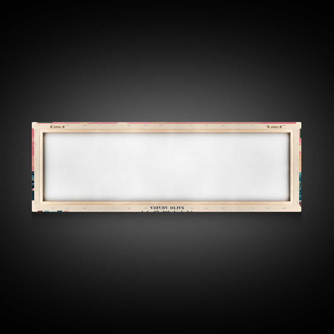 Riyadh, Saudi Arabia Panoramic Canvas Print, Riyadh, Saudi Arabia Painting, Saudi Arabia Art, Riyadh Travel Poster, Travel Art, Housewarming Gift