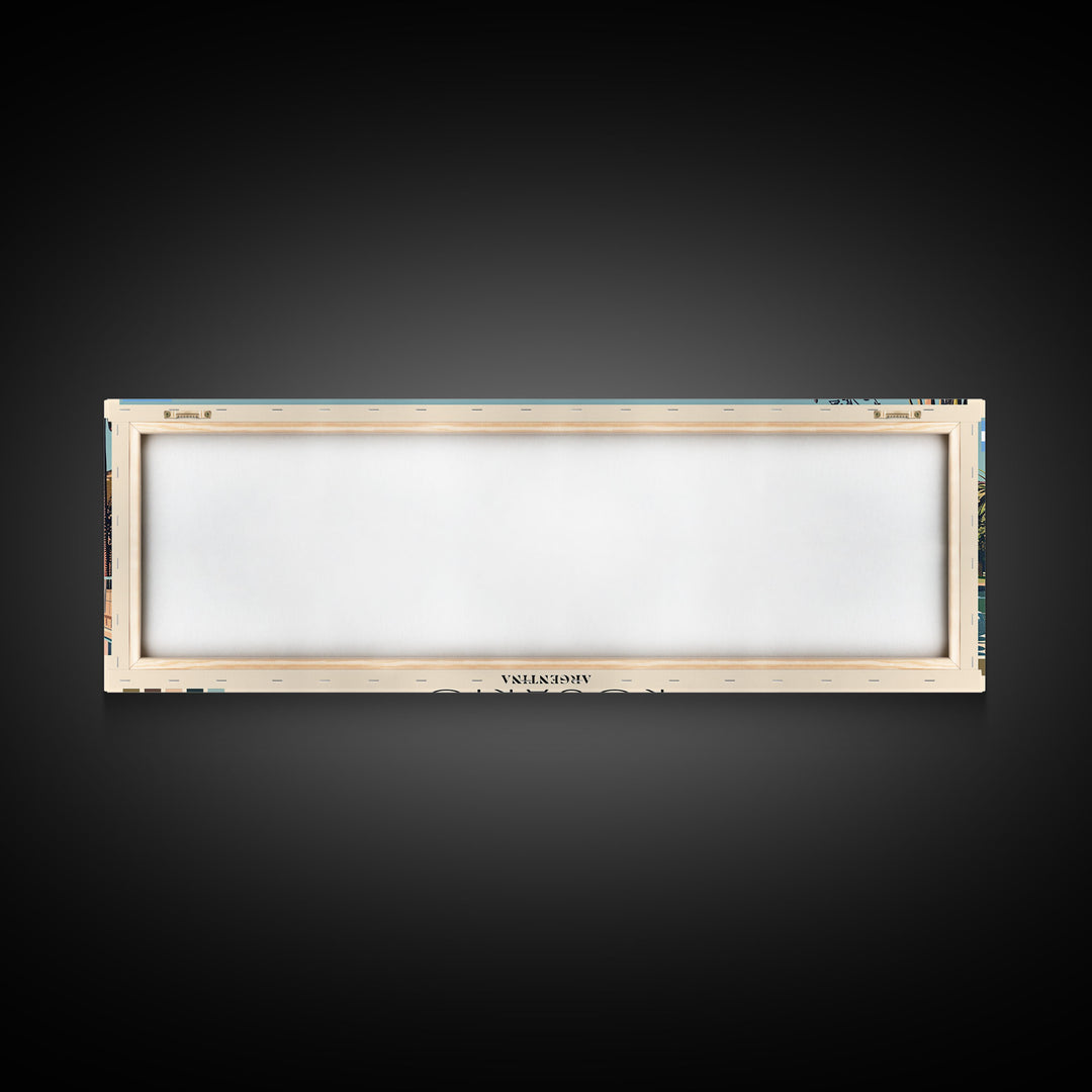 Rosario, Argentina Panoramic Canvas Print, Rosario, Argentina Painting, Argentina Art, Rosario Travel Poster, Travel Art, Guest Room Painting