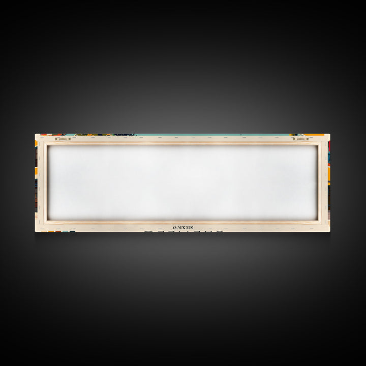 Saltillo, Mexico Panoramic Canvas Print, Saltillo, Mexico Painting, Mexico Art, Saltillo Travel Poster, Travel Art, Housewarming Gift