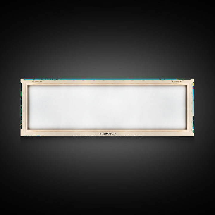 Santa Marta, Colombia Panoramic Canvas Print, Santa Marta, Colombia Painting, Colombia Art, Santa Marta Travel Poster, Travel Art, Guest Room Painting