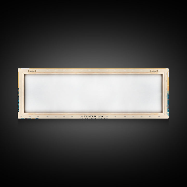 Seoul, South Korea Panoramic Canvas Print, Seoul, South Korea Painting, South Korea Art, Seoul Travel Poster, Travel Art, Vacation Gift