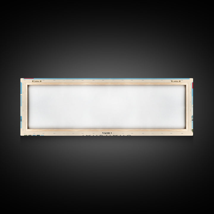 Shanghai, China Panoramic Canvas Print, Shanghai, China Painting, China Art, Shanghai Travel Poster, Travel Art, Housewarming Gift