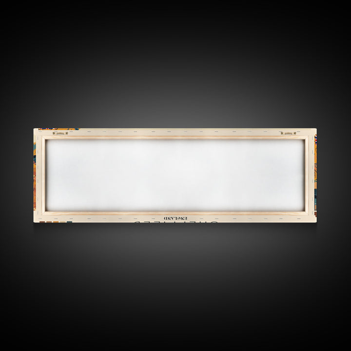 Sheffield, England Panoramic Canvas Print, Sheffield, England Painting, England Art, Sheffield Travel Poster, Travel Art, Guest Room Painting