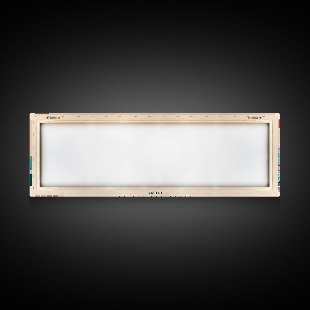 Shenzhen, China Panoramic Canvas Print, Shenzhen, China Painting, China Art, Shenzhen Travel Poster, Travel Art, Living Room Painting