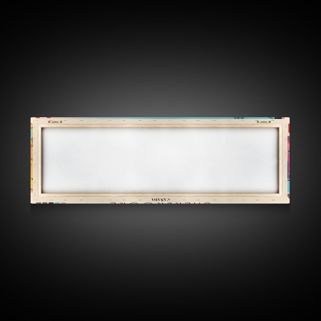 Sherbrooke, Canada Panoramic Canvas Print, Sherbrooke, Canada Painting, Canada Art, Sherbrooke Travel Poster, Travel Art, Housewarming Gift