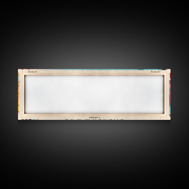 Sherbrooke, Canada Panoramic Canvas Print, Sherbrooke, Canada Painting, Canada Art, Sherbrooke Travel Poster, Travel Art, Housewarming Gift