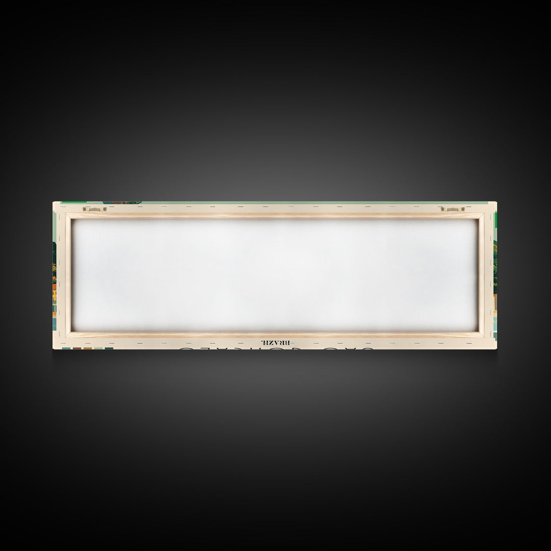 Sao Goncalo, Brazil Panoramic Canvas Print, Sao Goncalo, Brazil Painting, Brazil Art, Sao Goncalo Travel Poster, Travel Art, Housewarming Gift