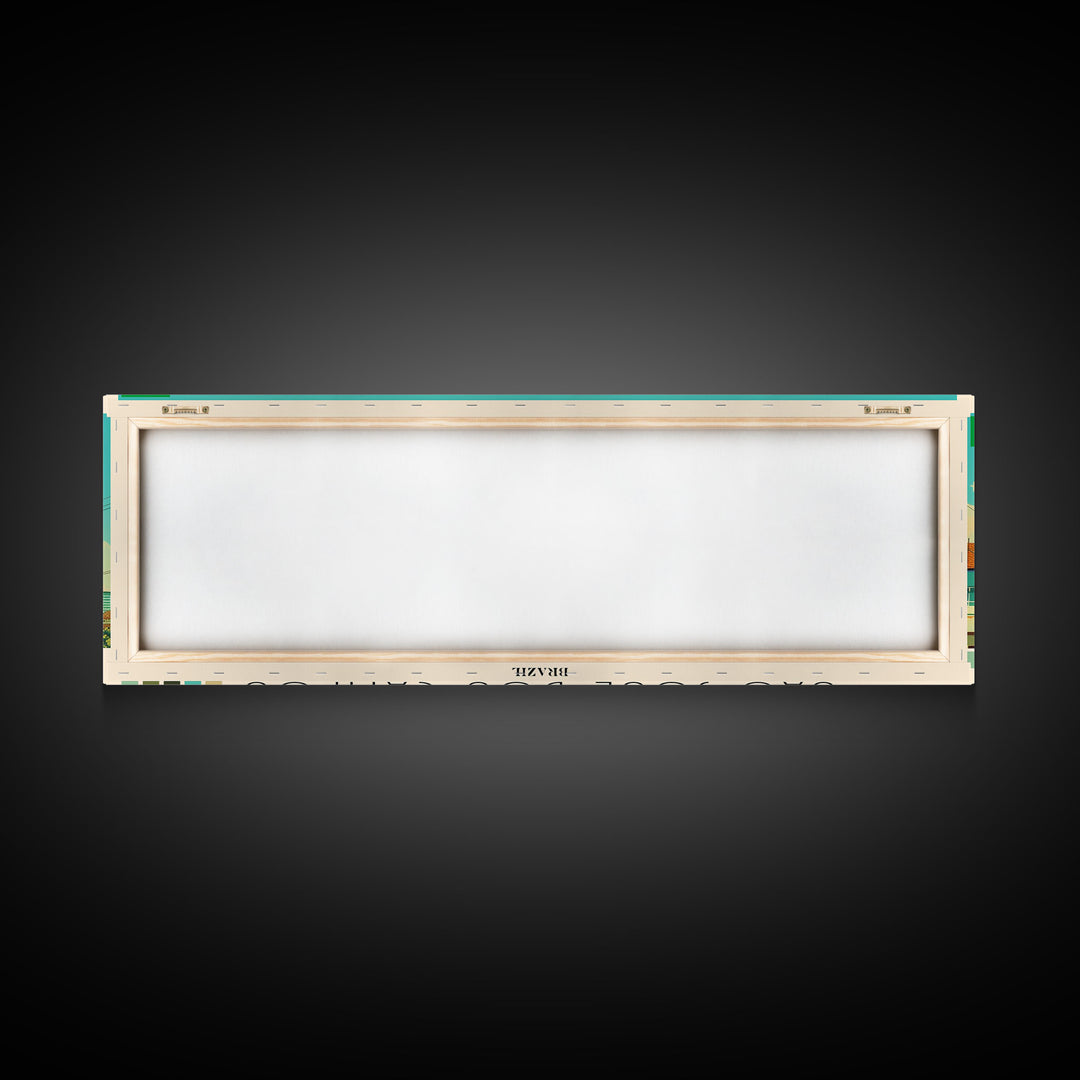 Sao Jose dos Campos, Brazil Panoramic Canvas Print, Sao Jose dos Campos, Brazil Painting, Brazil Art, Sao Jose dos Campos Travel Poster, Travel Art, Guest Room Painting