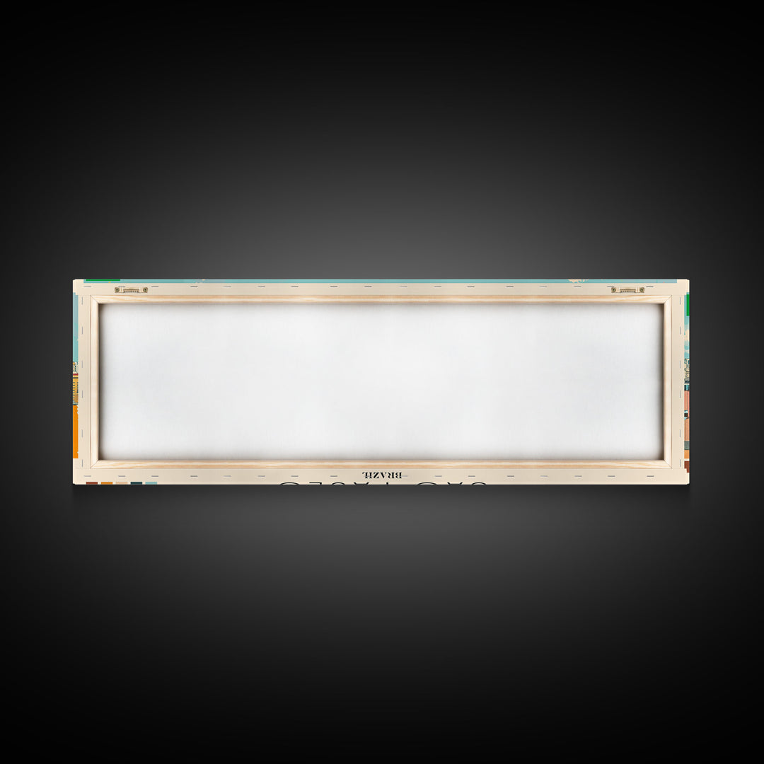 Sao Paulo, Brazil Panoramic Canvas Print, Sao Paulo, Brazil Painting, Brazil Art, Sao Paulo Travel Poster, Travel Art, Vacation Gift