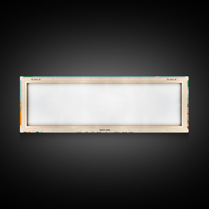 Sao Paulo, Brazil Panoramic Canvas Print, Sao Paulo, Brazil Painting, Brazil Art, Sao Paulo Travel Poster, Travel Art, Vacation Gift