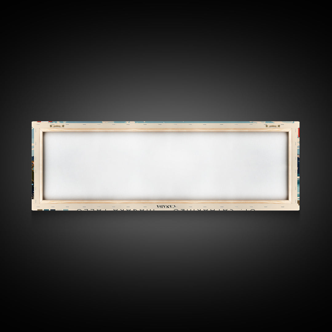 St. Catharines – Niagara Falls, Canada Panoramic Canvas Print, St. Catharines – Niagara Falls, Canada Painting, Canada Art, St. Catharines – Niagara Falls Travel Poster, Travel Art, Housewarming Gift