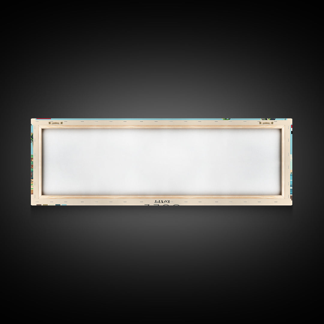 Suez, Egypt Panoramic Canvas Print, Suez, Egypt Painting, Egypt Art, Suez Travel Poster, Travel Art, Vacation Gift