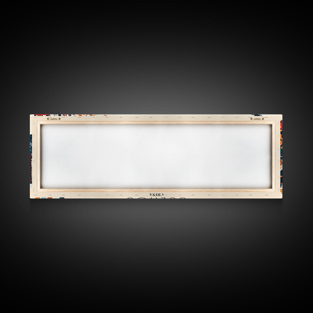 Suzhou, China Panoramic Canvas Print, Suzhou, China Painting, China Art, Suzhou Travel Poster, Travel Art, Living Room Painting