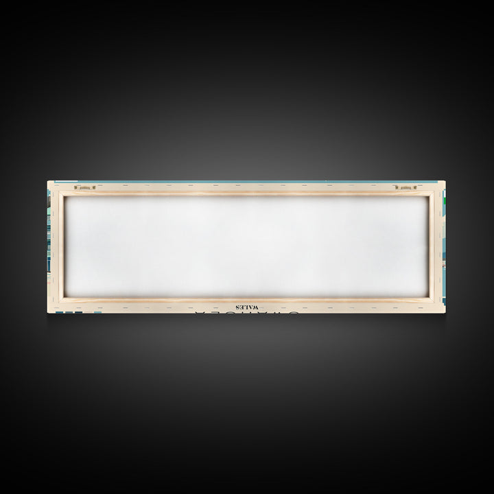 Swansea, Wales Panoramic Canvas Print, Swansea, Wales Painting, Wales Art, Swansea Travel Poster, Travel Art, Housewarming Gift