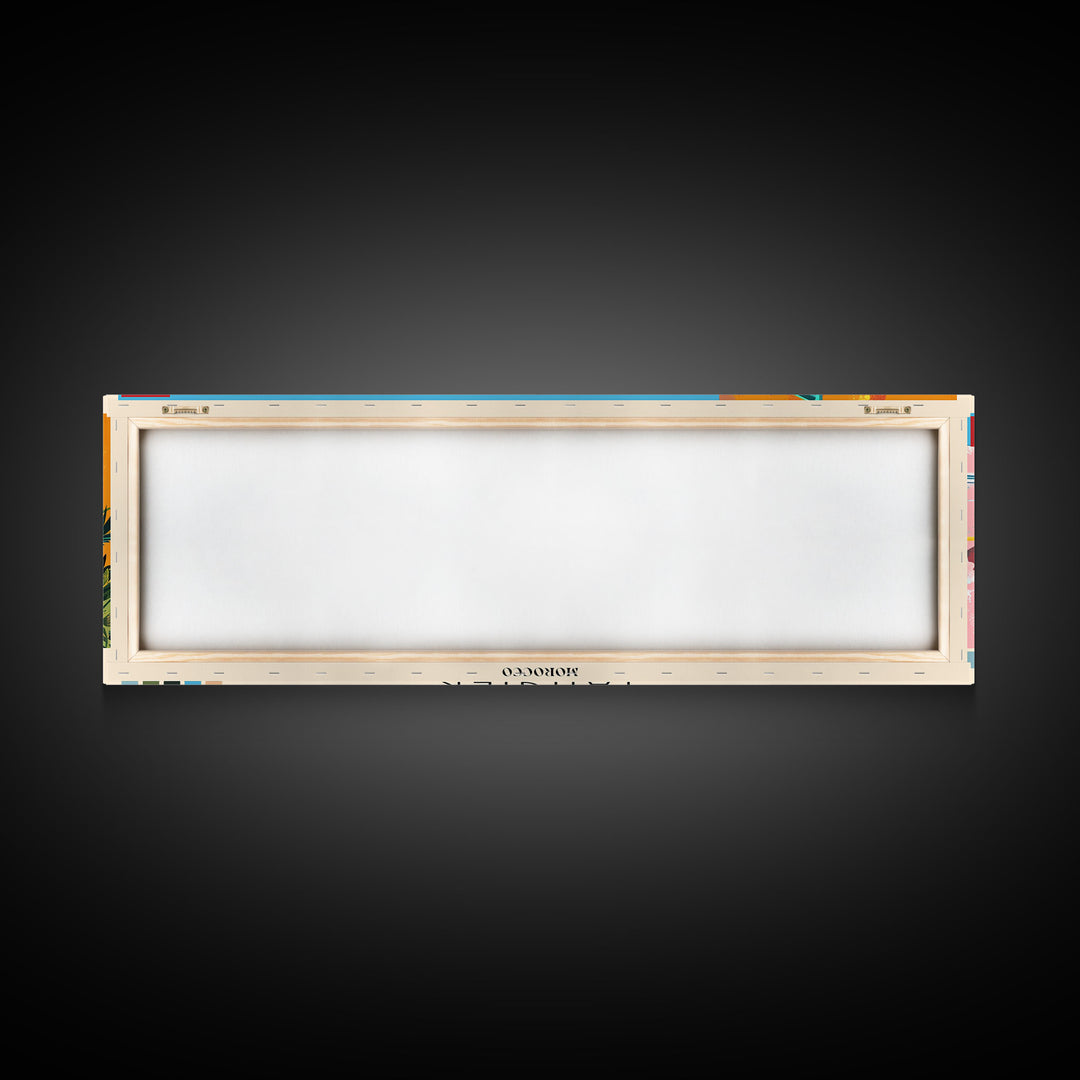 Tangier, Morocco Panoramic Canvas Print, Tangier, Morocco Painting, Morocco Art, Tangier Travel Poster, Travel Art, Guest Room Painting