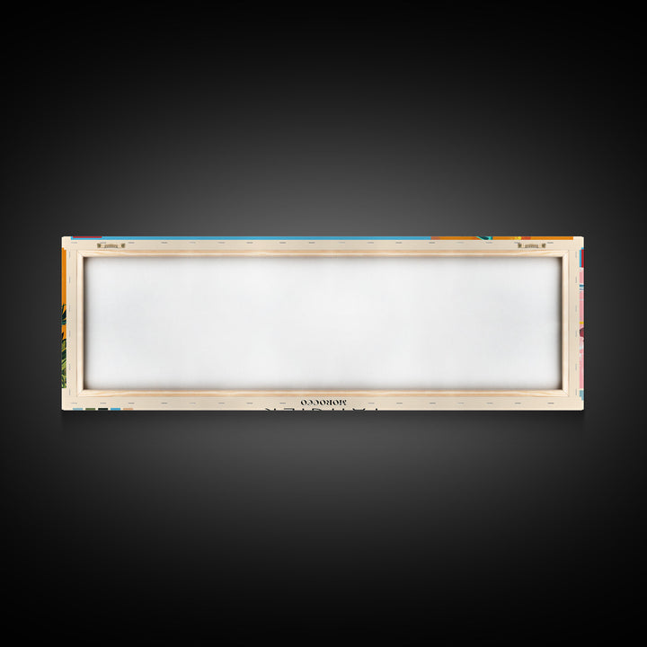 Tangier, Morocco Panoramic Canvas Print, Tangier, Morocco Painting, Morocco Art, Tangier Travel Poster, Travel Art, Guest Room Painting