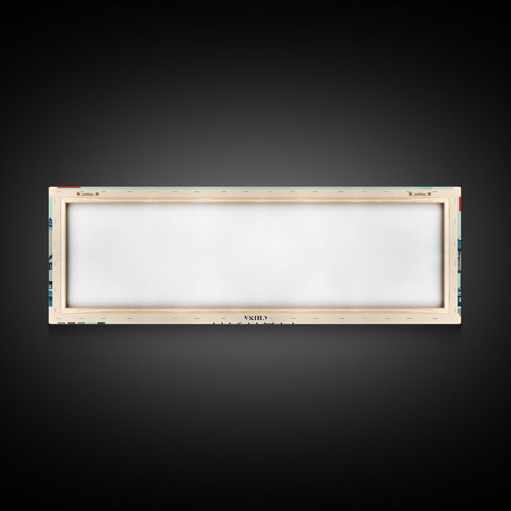 Tianjin, China Panoramic Canvas Print, Tianjin, China Painting, China Art, Tianjin Travel Poster, Travel Art, Vacation Gift