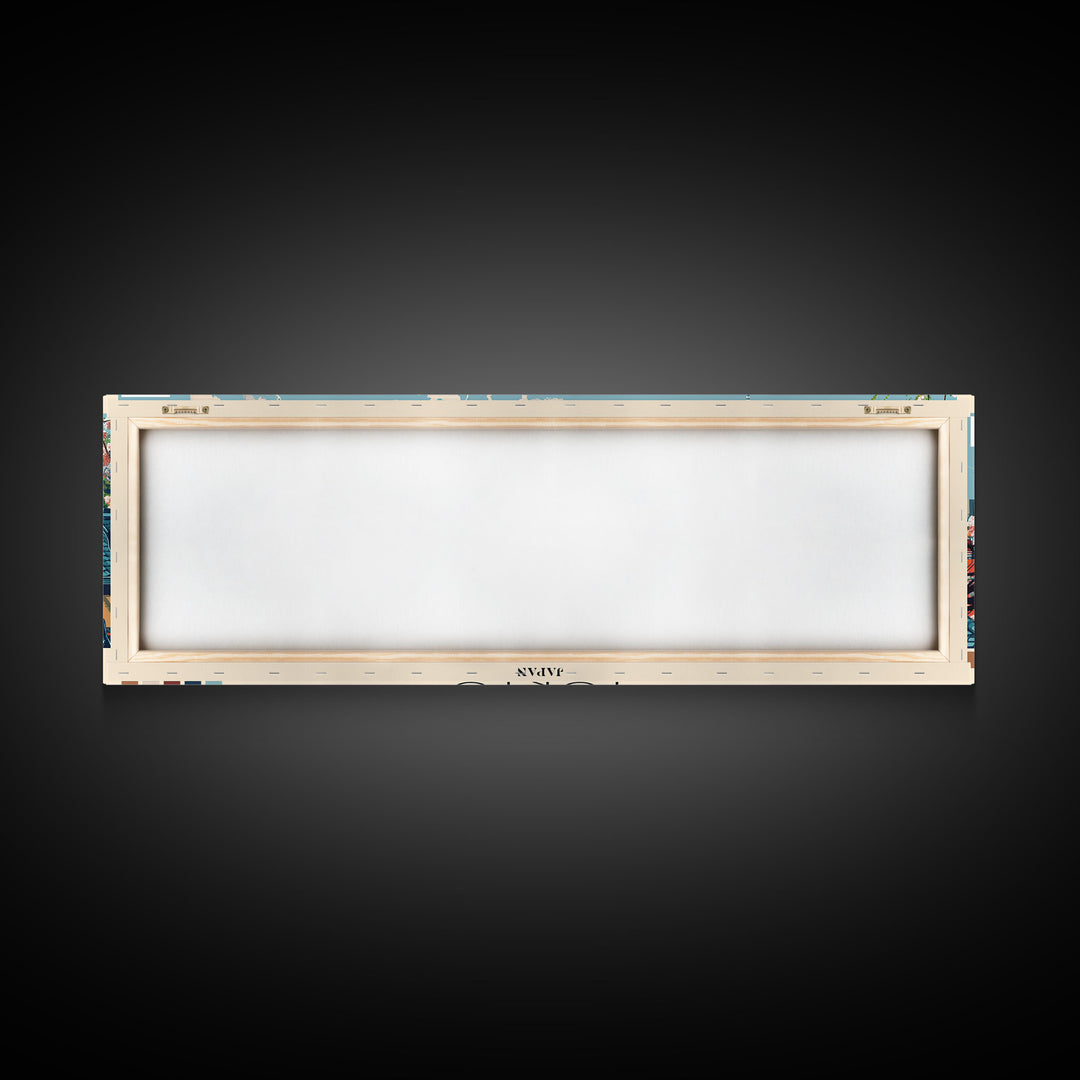 Tokyo, Japan Panoramic Canvas Print, Tokyo, Japan Painting, Japan Art, Tokyo Travel Poster, Travel Art, Guest Room Painting