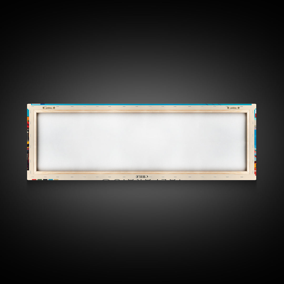 Valparaiso, Chile Panoramic Canvas Print, Valparaiso, Chile Painting, Chile Art, Valparaiso Travel Poster, Travel Art, Living Room Painting