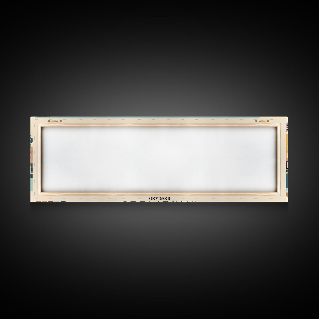 Wakefield, England Panoramic Canvas Print, Wakefield, England Painting, England Art, Wakefield Travel Poster, Travel Art, Vacation Gift