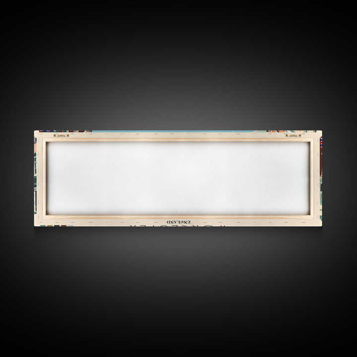 Worcester, England Panoramic Canvas Print, Worcester, England Painting, England Art, Worcester Travel Poster, Travel Art, Guest Room Painting