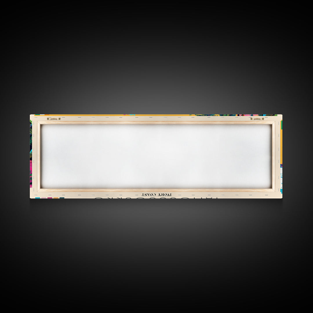 Yamoussoukro, Ivory Coast Panoramic Canvas Print, Yamoussoukro, Ivory Coast Painting, Ivory Coast Art, Yamoussoukro Travel Poster, Travel Art, Housewarming Gift