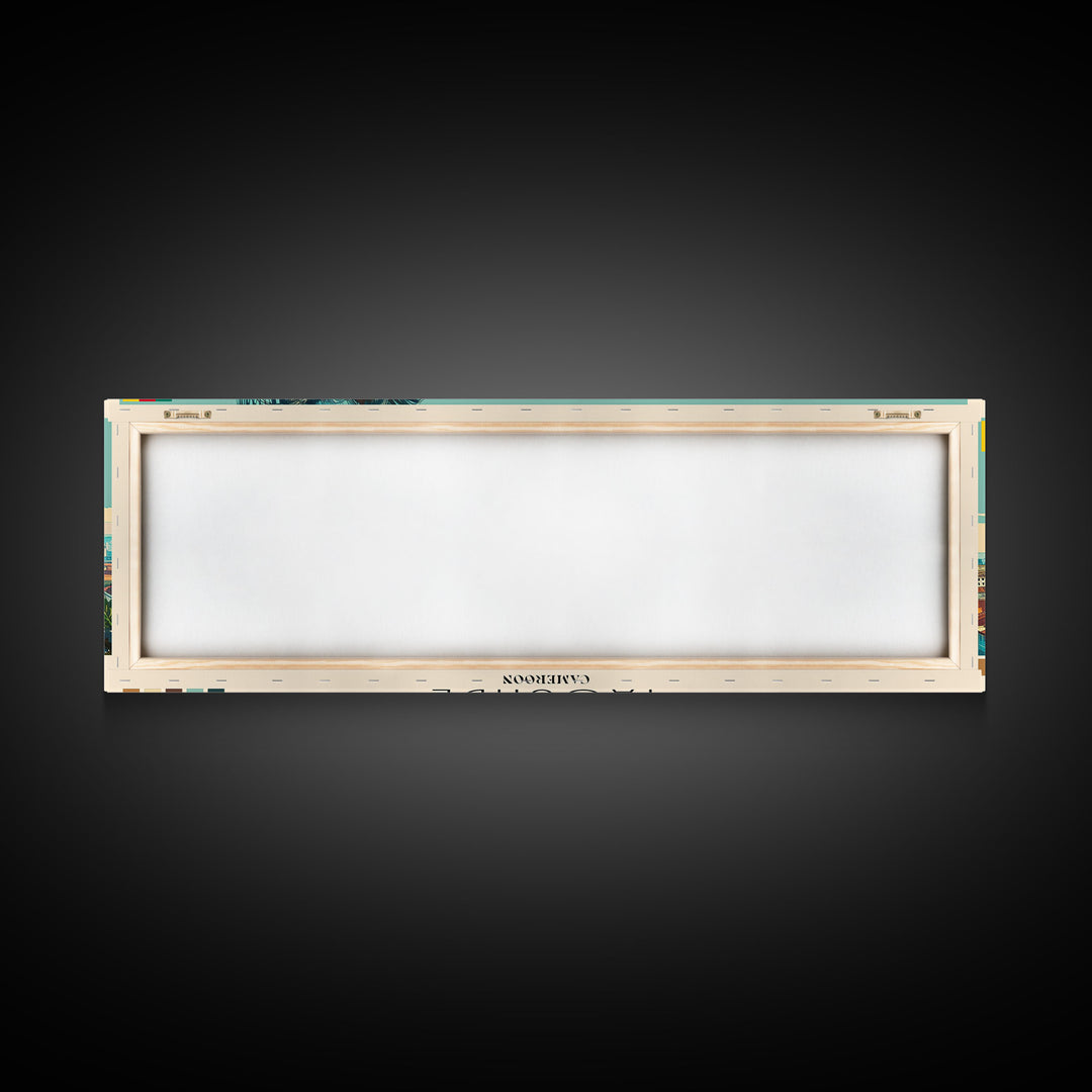 Yaounde, Cameroon Panoramic Canvas Print, Yaounde, Cameroon Painting, Cameroon Art, Yaounde Travel Poster, Travel Art, Guest Room Painting