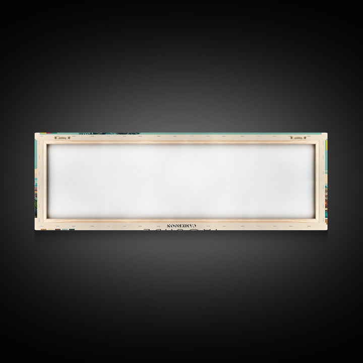 Yaounde, Cameroon Panoramic Canvas Print, Yaounde, Cameroon Painting, Cameroon Art, Yaounde Travel Poster, Travel Art, Guest Room Painting