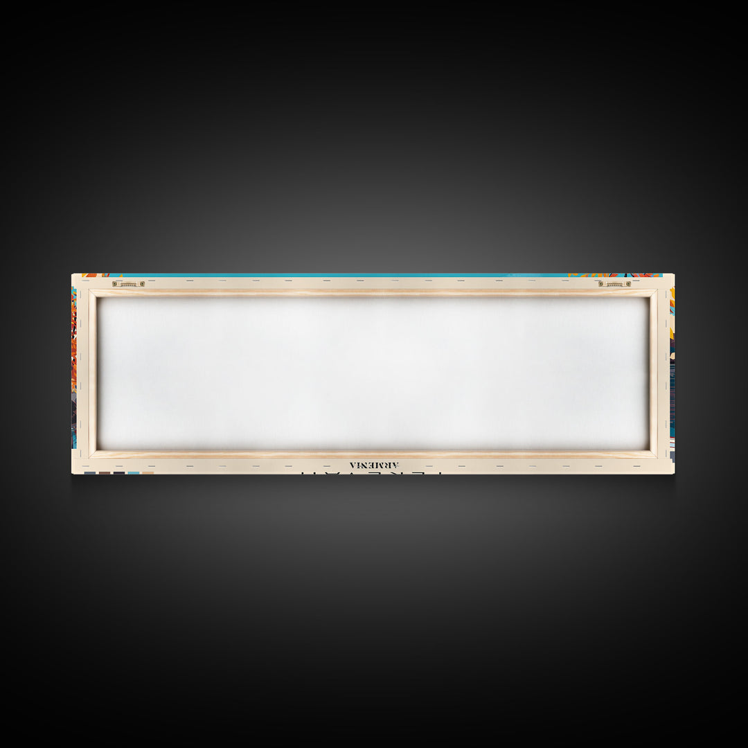 Yerevan, Armenia Panoramic Canvas Print, Yerevan, Armenia Painting, Armenia Art, Yerevan Travel Poster, Travel Art, Guest Room Painting