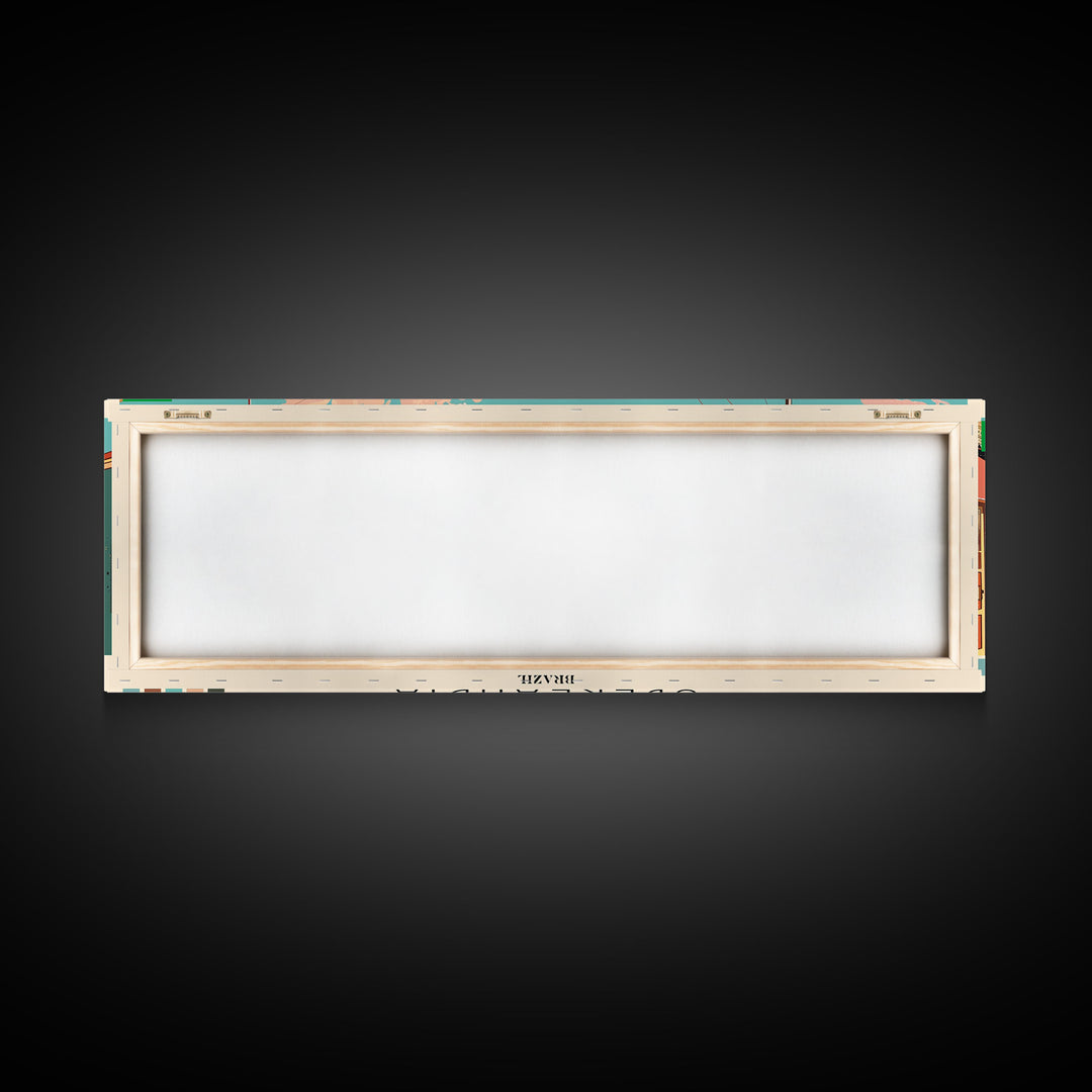 Uberlandia, Brazil Panoramic Canvas Print, Uberlandia, Brazil Painting, Brazil Art, Uberlandia Travel Poster, Travel Art, Guest Room Painting