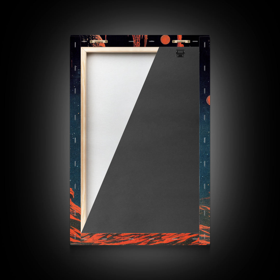 Gothic Red Eerie Castle Fine Art Print, Wall Poster, Wall Art Print