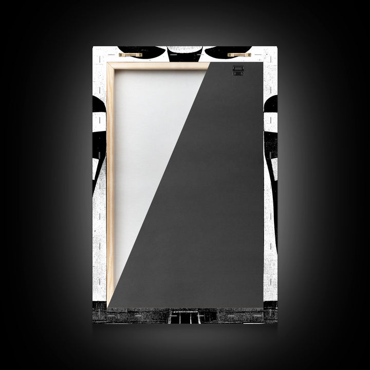 Vintage Style Art Deco Architecture Study, Framed Canvas Print, Retro Style Wall Art