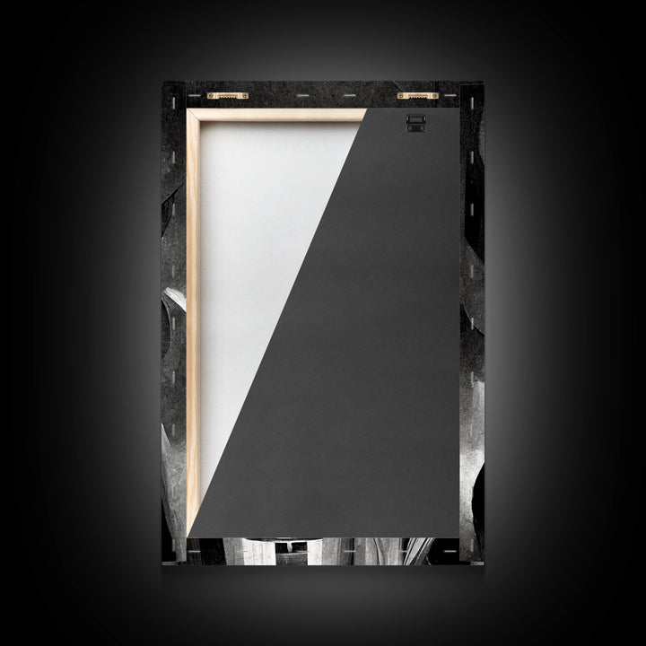 Vintage Style Art Deco Statue Study, Framed Canvas Print, Retro Style Wall Art, 1920s - 1930s style Art