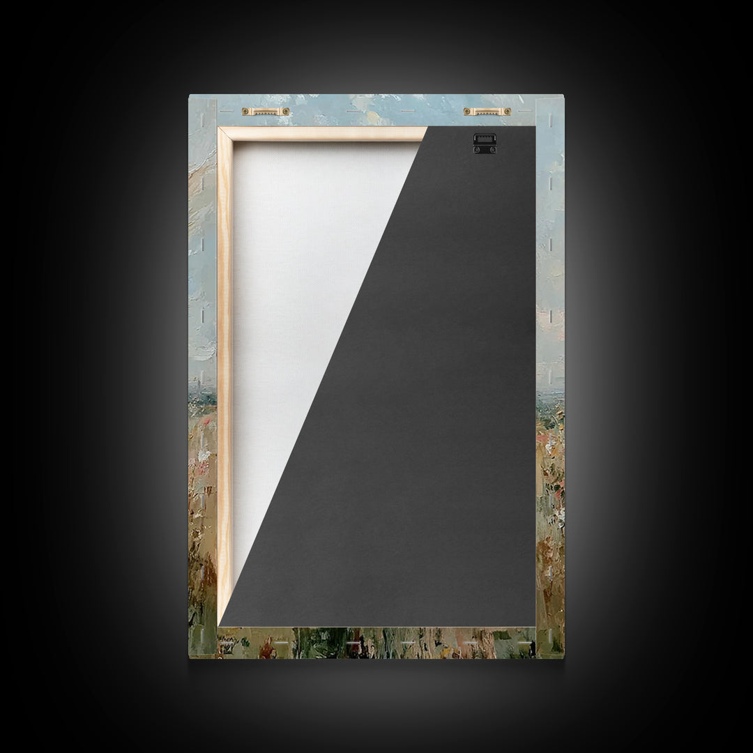 Angel Mother Cradling Baby In Wildflower Field Framed Canvas Print, Christian Wall Art, Nursery Decor, Spiritual Gift For Mom