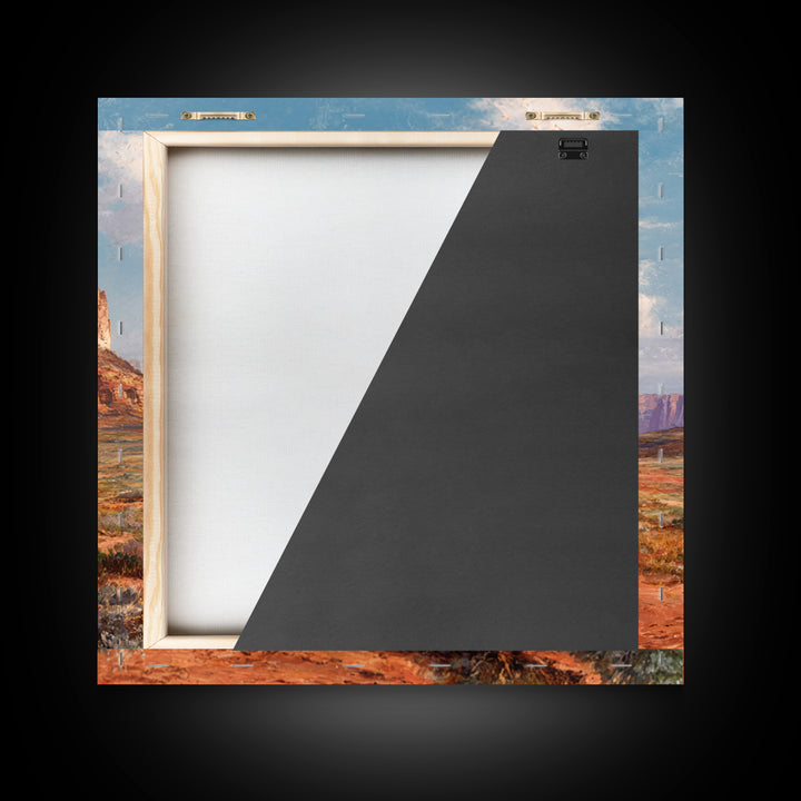 Monument Valley Desert Butte Wall Art, Western Landscape Canvas Print, Rustic Southwest Home Decor