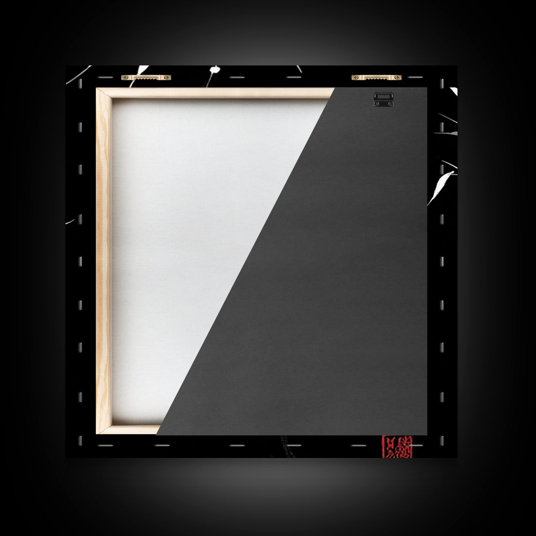 Minimalist Bamboo Leaves Black And White Japanese Wall Art Zen Nature Painting Modern Decor Living Room Wall Art Framed Canvas