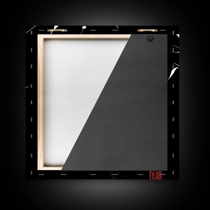 Minimalist Bamboo Leaves Black And White Japanese Wall Art Zen Nature Painting Modern Decor Living Room Wall Art Framed Canvas