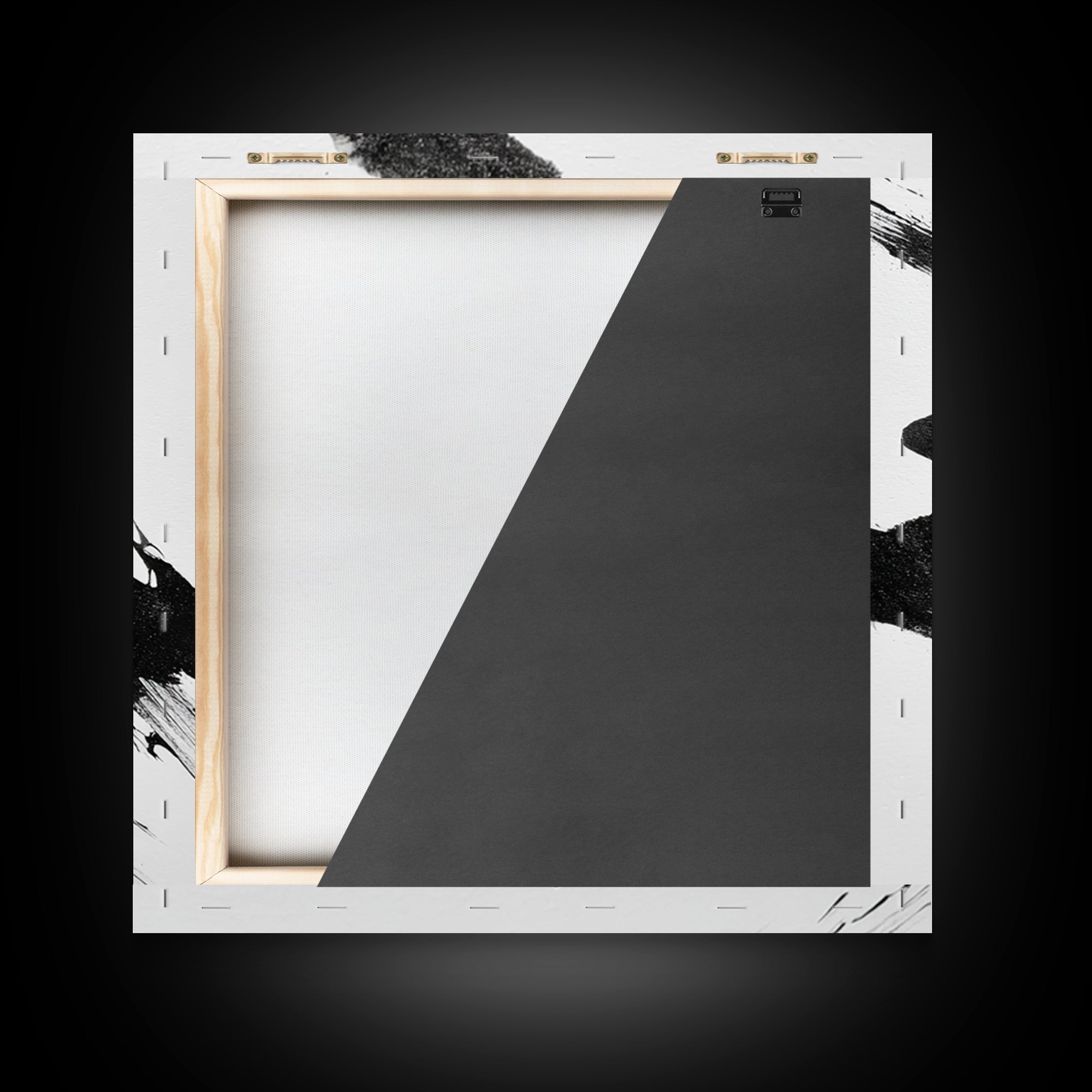 Zen Japanese Calligraphy Flow Wall Art, Minimal Black And White Ink Framed Canvas Print, Modern Asian Decor