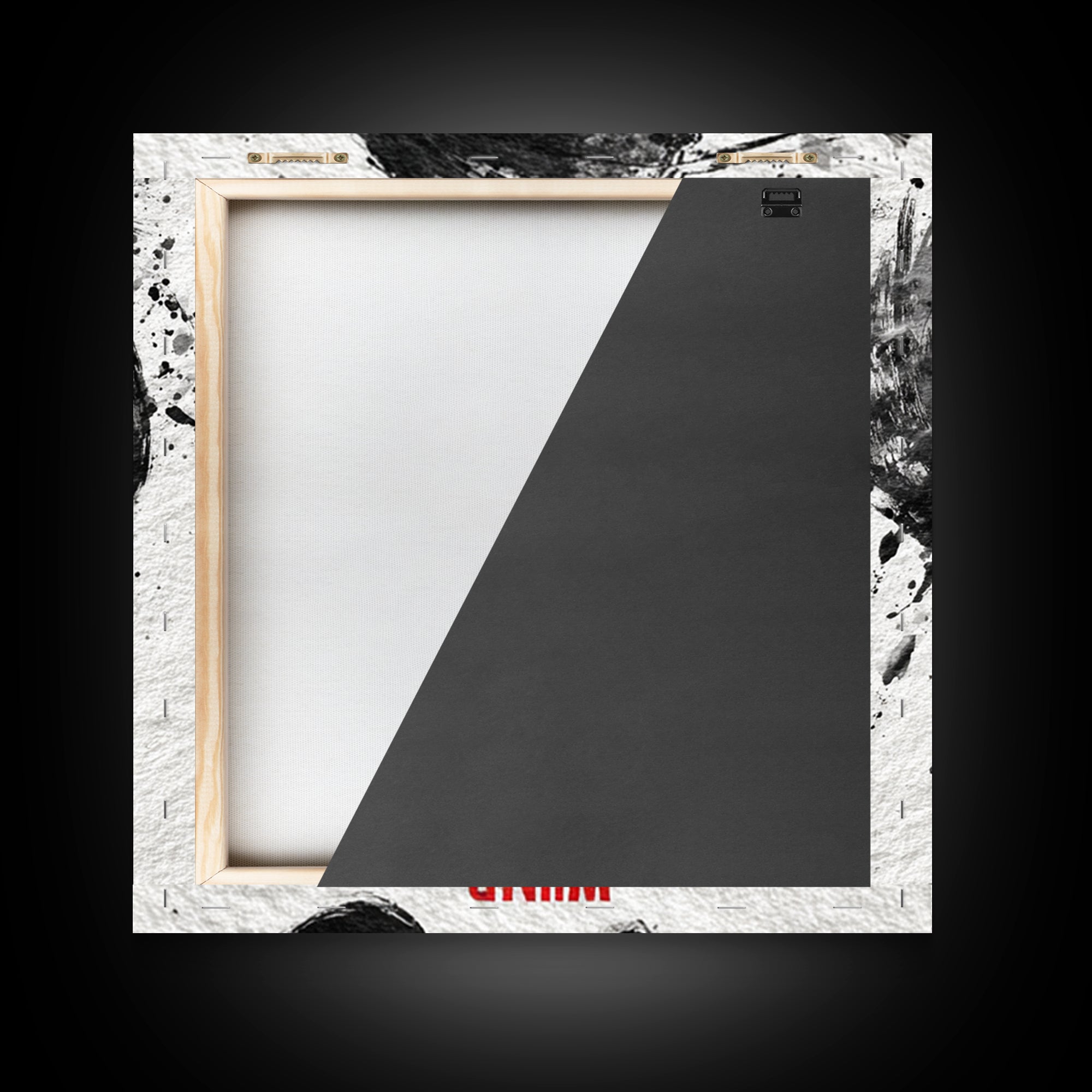 Japanese Ink Wind Symbol Wall Art, Black And White Zen Calligraphy Canvas Print, Minimalist Japanese Wall Decor, Zen Home
