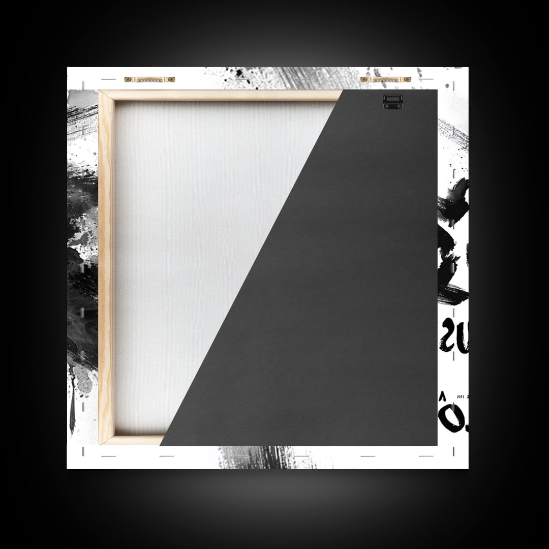 Bold Ink Brush Calligraphy Wall Art, Black And White Abstract Painting Print, Modern Japanese Wall Decor For Office Or Home