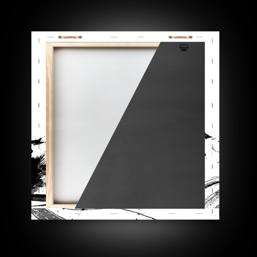 Minimal Ink Meditating Figure Wall Art, Black And White Zen Canvas Print, Modern Minimalist Decor For Yoga Room Or Home Office