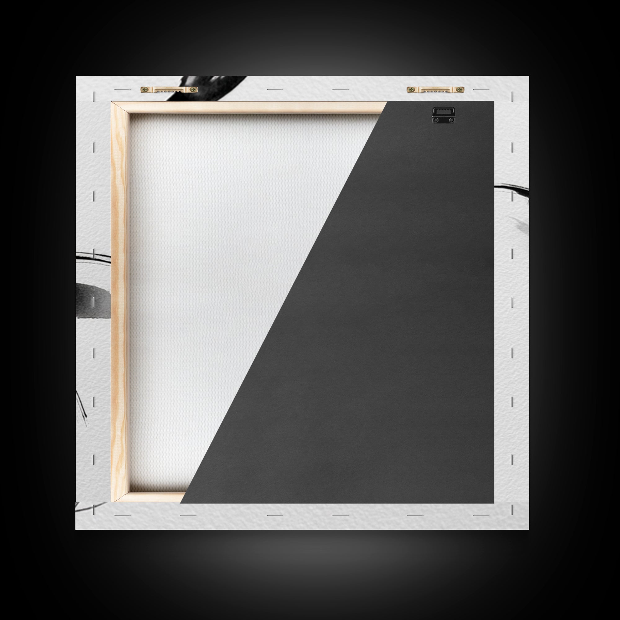 Black And White Ink Butterfly Minimalist Wall Art, Modern Abstract Brushstroke Print, Elegant Monochrome Framed Canvas