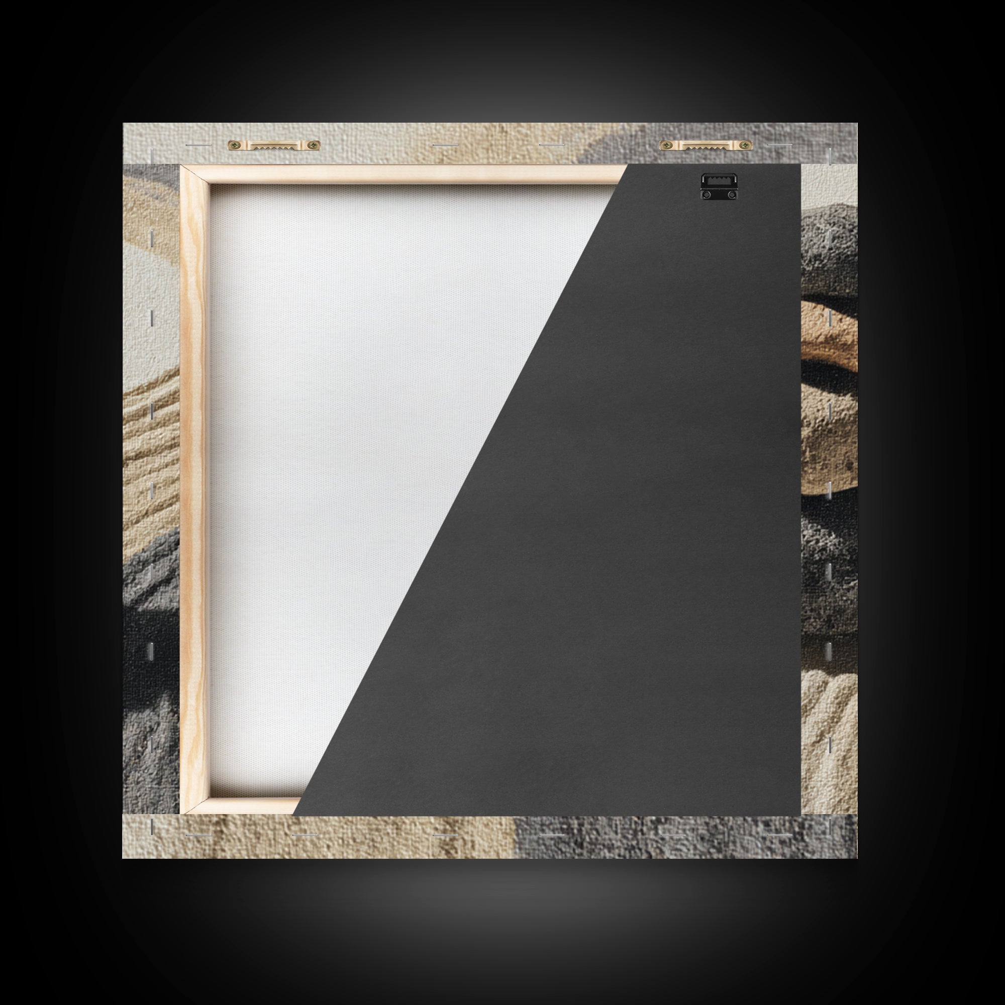 Zen Stones In Raked Sand Minimalist Wall Art, Neutral Abstract Canvas Print For Calming Modern Home Decor Living Room