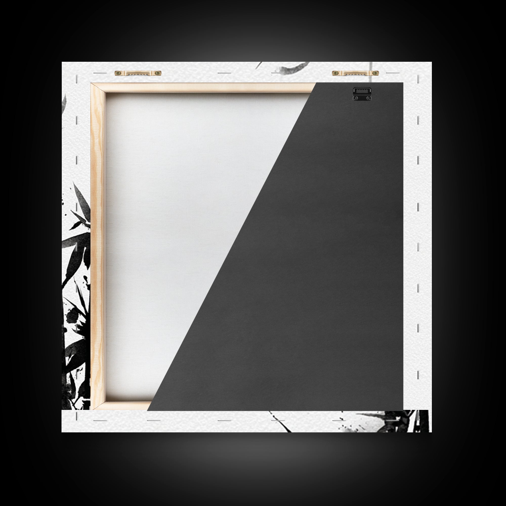 Minimalist Ink Bamboo Wall Art, Black And White Japanese Painting Canvas Print, Modern Zen Home Decor